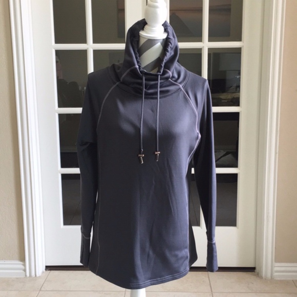 Athleta Cinch Popover Flint Gray Sweatshirt size:S